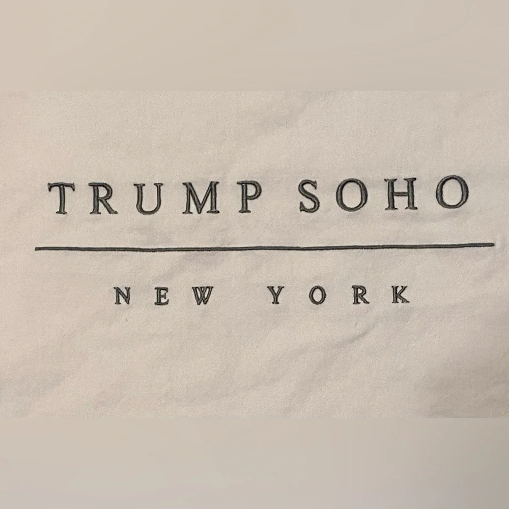 Trump Soho New York Hotel Embroidered Laundry Tote Drawstring Bag 19” x 16.75”